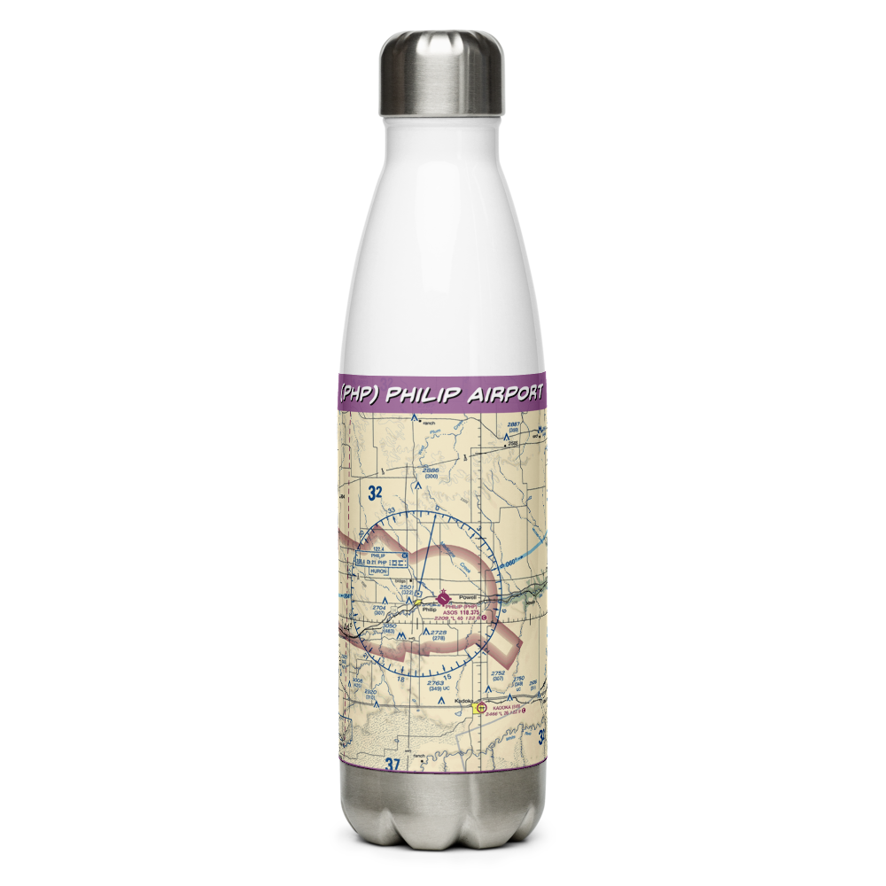 Philip Airport (PHP) VFR Sectional Water Bottle 