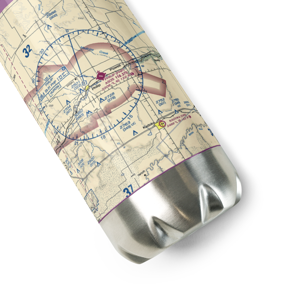 Philip Airport (PHP) VFR Sectional Water Bottle 
