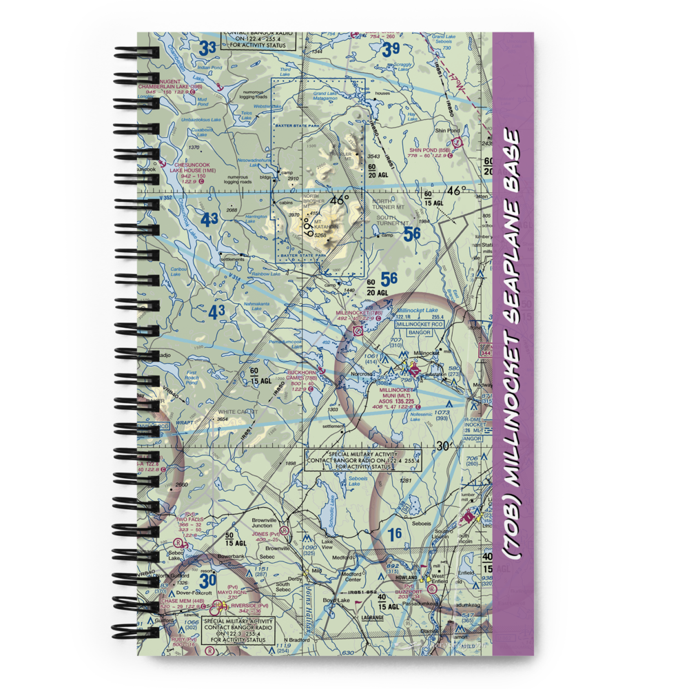 Millinocket Seaplane Base (70B) VFR Sectional Notebook 