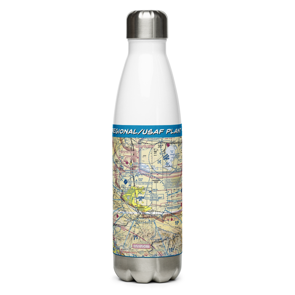 Palmdale Regional/USAF Plant 42 Airport (PMD) VFR Sectional Water Bottle 