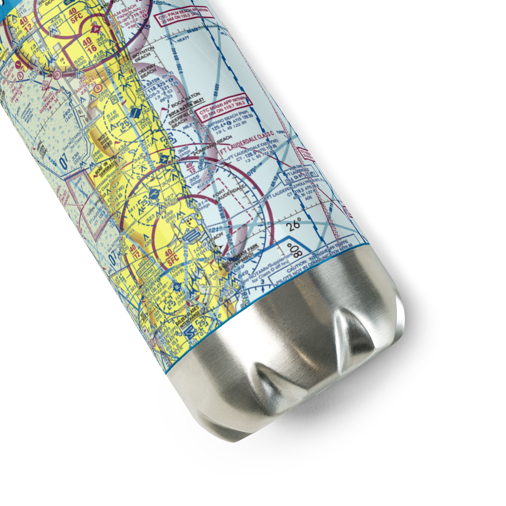 Pompano Beach Airpark (PMP) VFR Sectional Water Bottle 