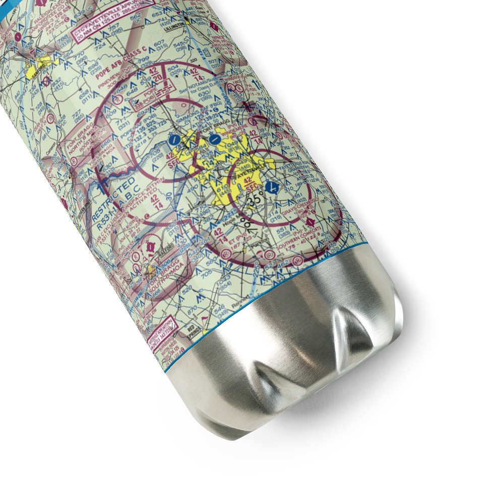 Pope Field (POB) VFR Sectional Water Bottle 
