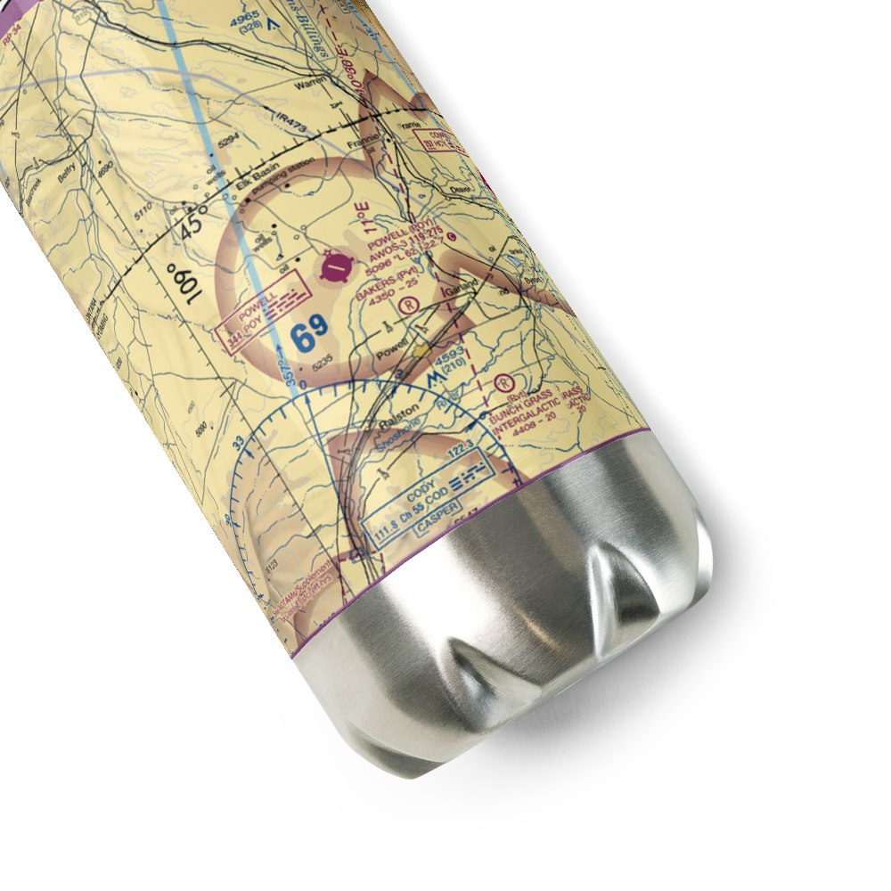 Powell Municipal Airport (POY) VFR Sectional Water Bottle 