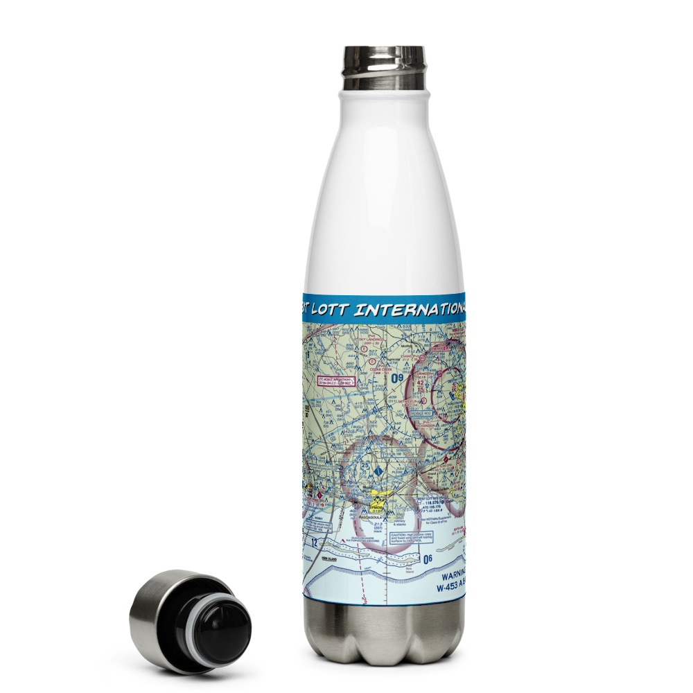 Trent Lott International Airport (PQL) VFR Sectional Water Bottle 