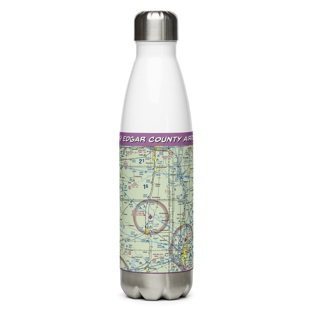 Edgar County Airport (PRG) VFR Sectional Water Bottle 