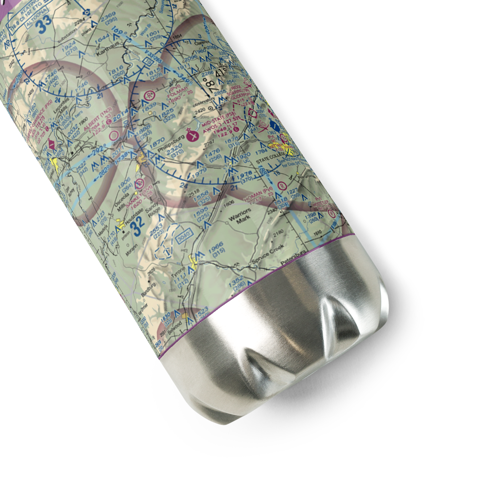 Mid-State Regional Airport (PSB) VFR Sectional Water Bottle 