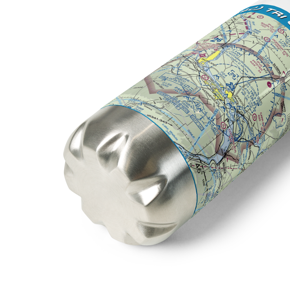 Tri Cities Airport (PSC) VFR Sectional Water Bottle 