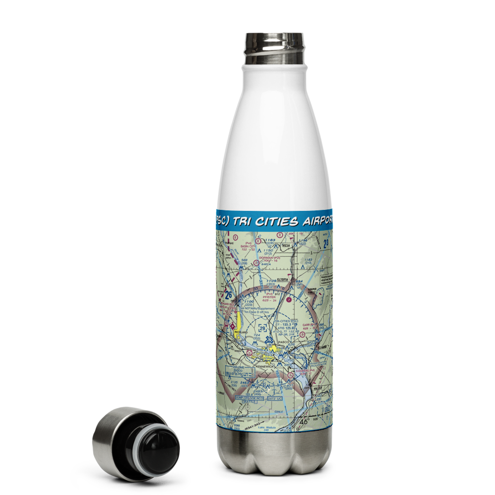 Tri Cities Airport (PSC) VFR Sectional Water Bottle 