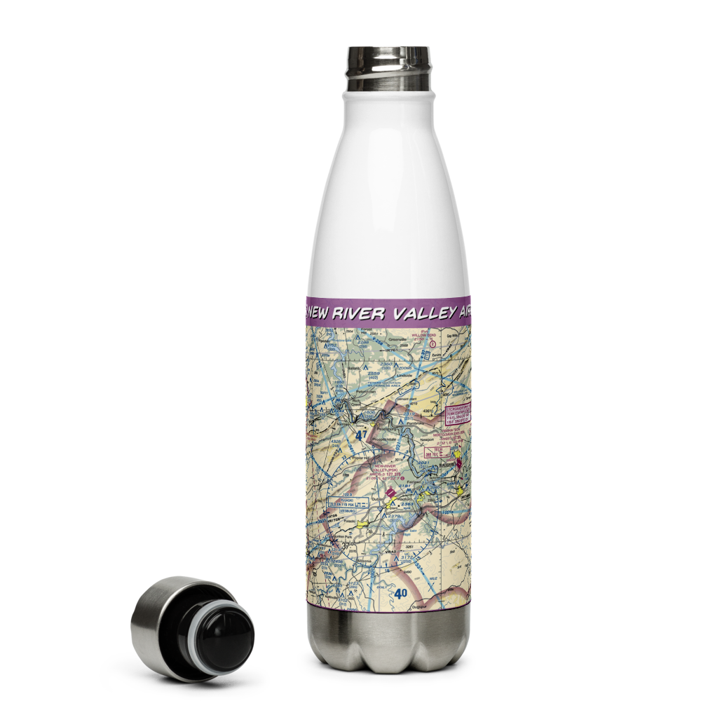 New River Valley Airport (PSK) VFR Sectional Water Bottle 
