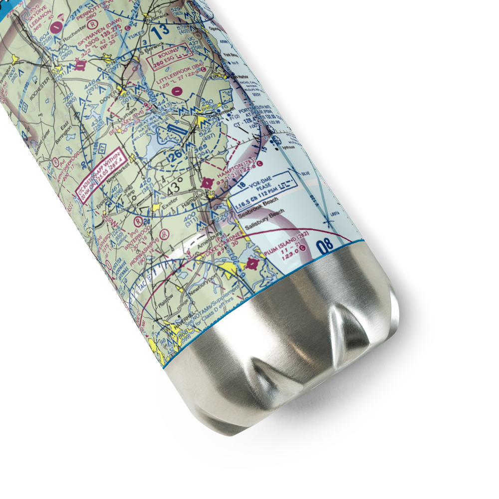 Portsmouth International at Pease Airport (PSM) VFR Sectional Water Bottle 