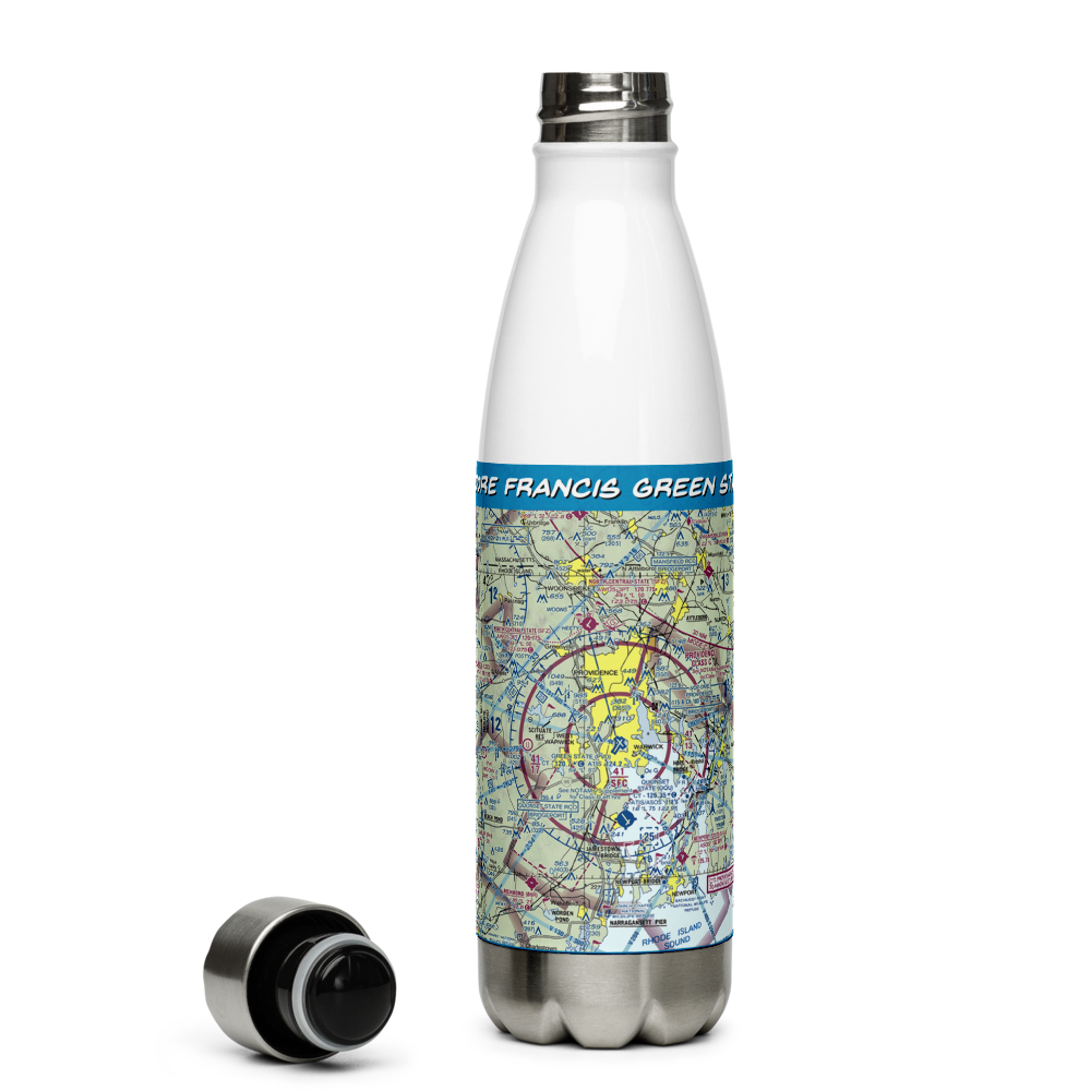 Theodore Francis Green State Airport (PVD) VFR Sectional Water Bottle 