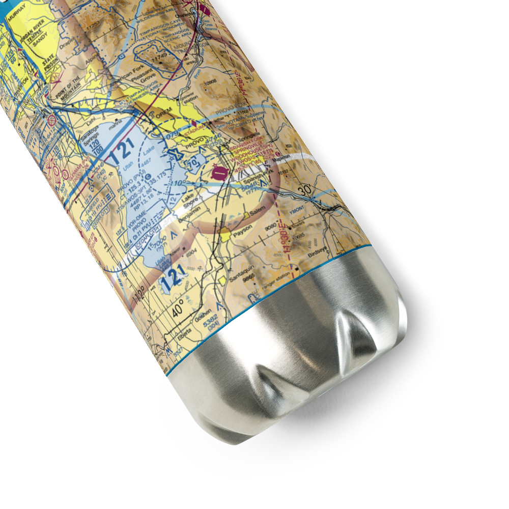 Provo Municipal Airport (PVU) VFR Sectional Water Bottle 