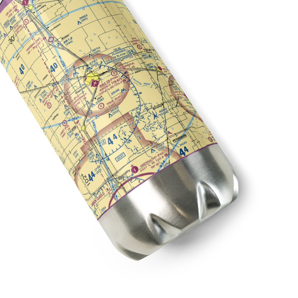 Hale County Airport (PVW) VFR Sectional Water Bottle 