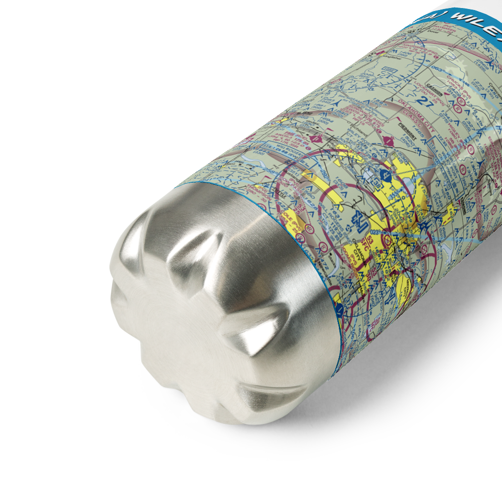 Wiley Post Airport (PWA) VFR Sectional Water Bottle 