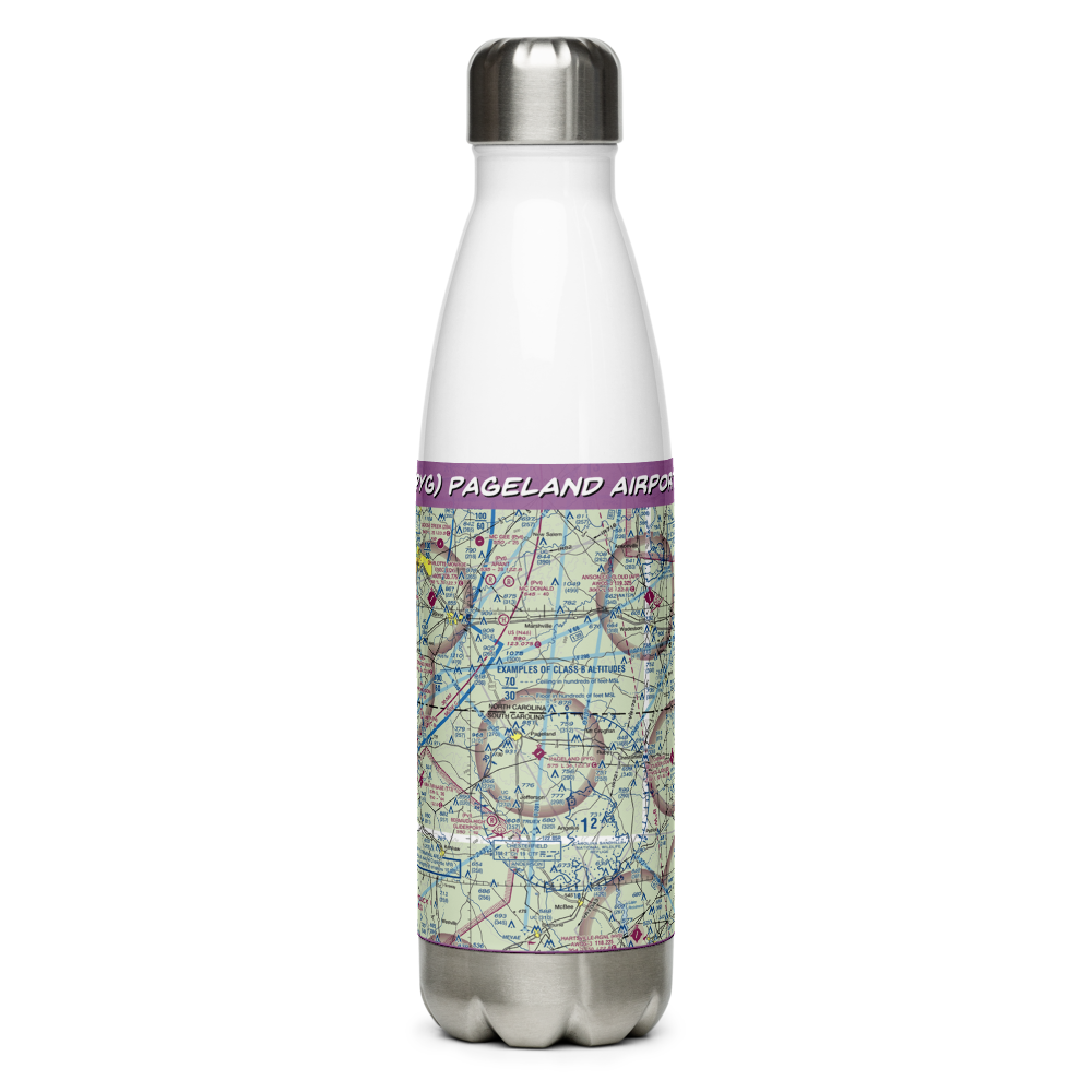Pageland Airport (PYG) VFR Sectional Water Bottle 