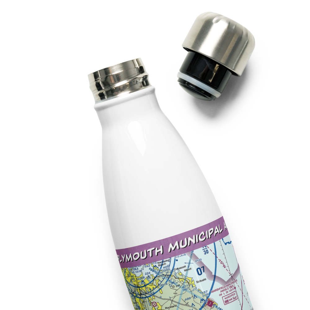 Plymouth Municipal Airport (PYM) VFR Sectional Water Bottle 