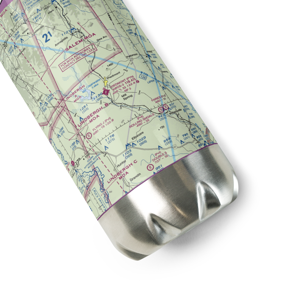 Piedmont Municipal Airport (PYN) VFR Sectional Water Bottle 