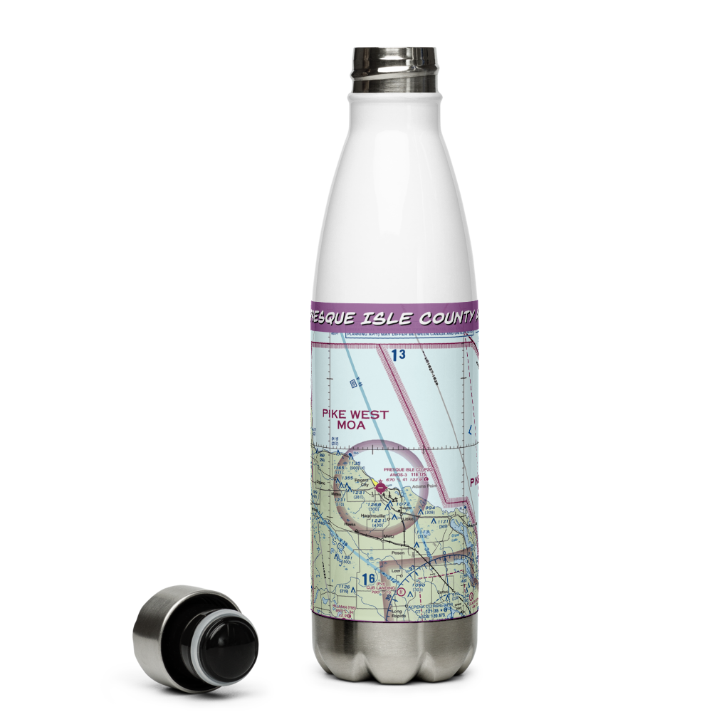 Presque Isle County Airport (PZQ) VFR Sectional Water Bottle 