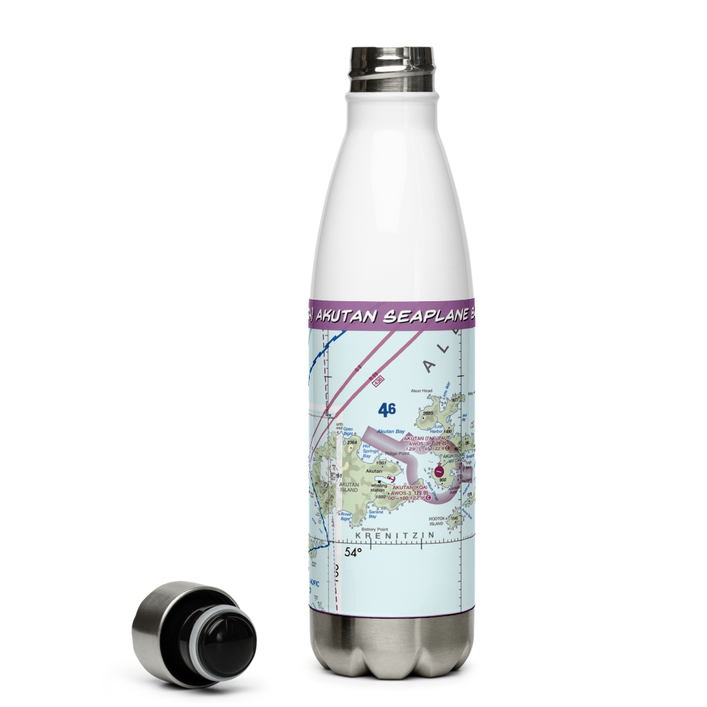Akutan Seaplane Base (KQA) VFR Sectional Water Bottle 