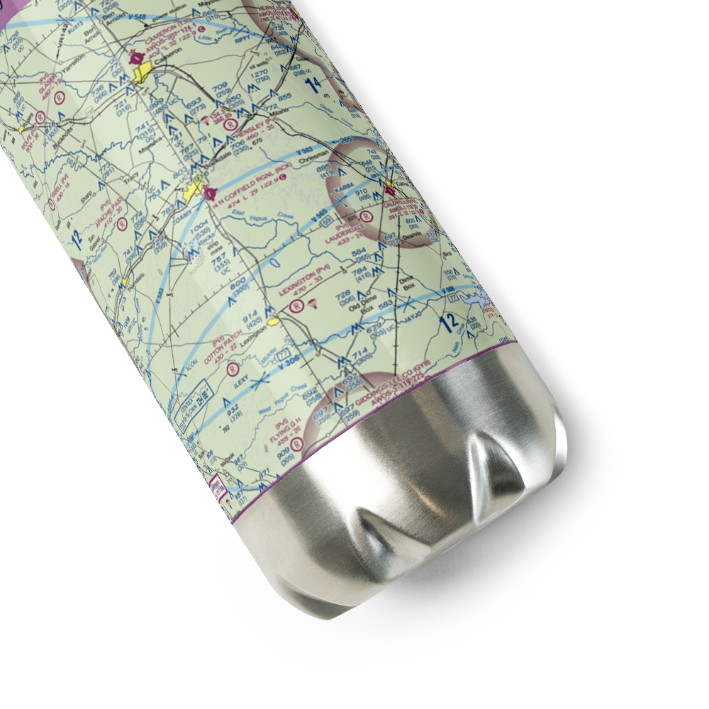 H H Coffield Regional Airport (RCK) VFR Sectional Water Bottle 