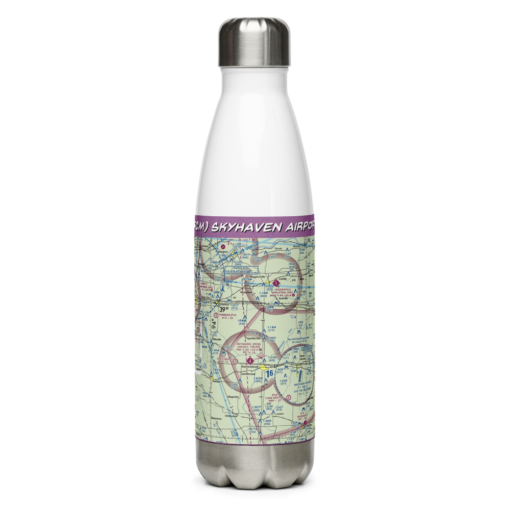 Skyhaven Airport (RCM) VFR Sectional Water Bottle 
