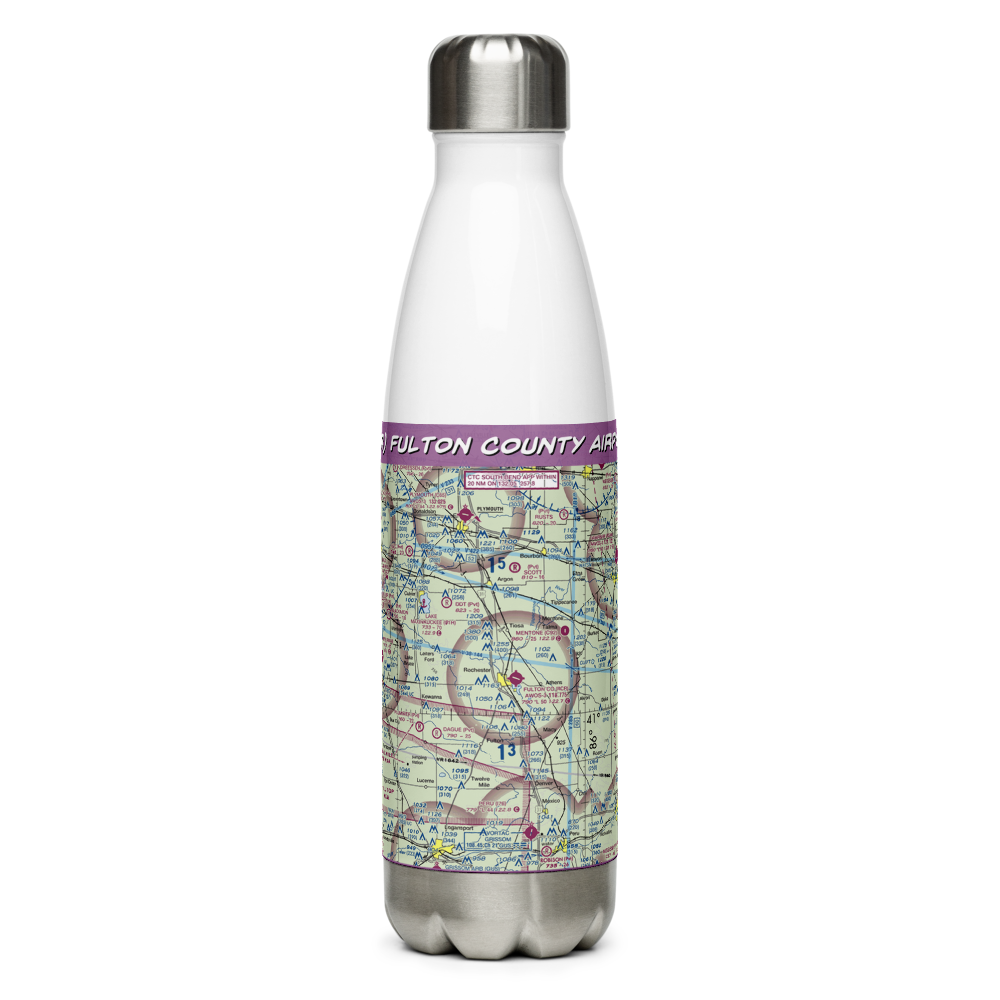 Fulton County Airport (RCR) VFR Sectional Water Bottle 