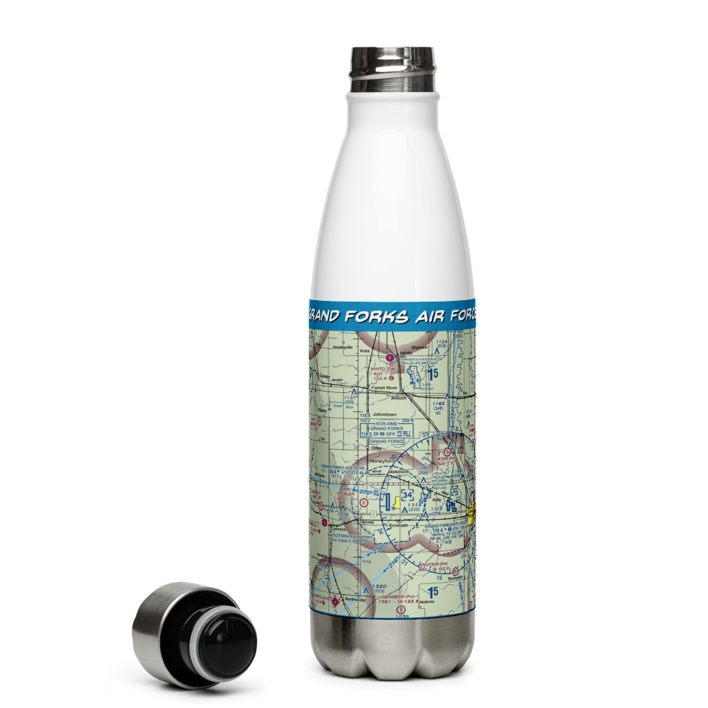 Grand Forks Air Force Base (RDR) VFR Sectional Water Bottle 
