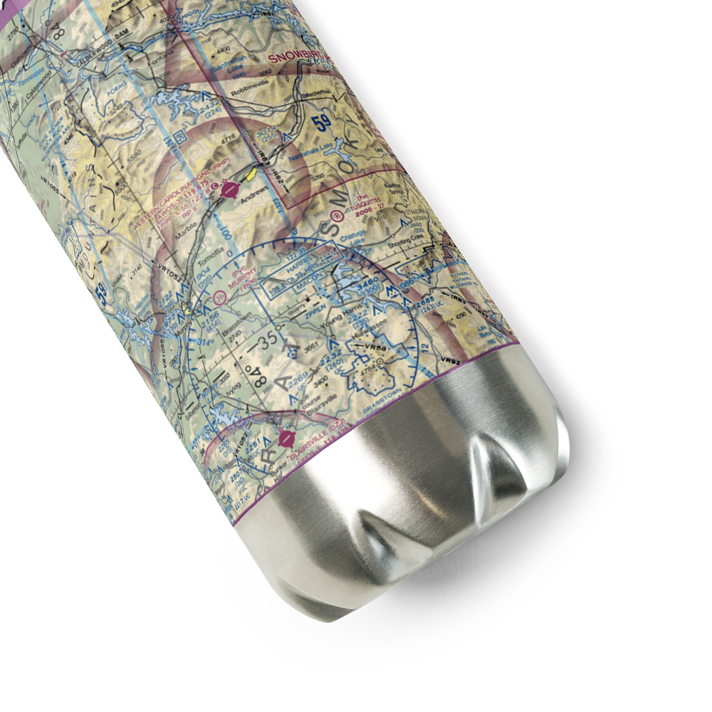 Western Carolina Regional Airport (RHP) VFR Sectional Water Bottle 