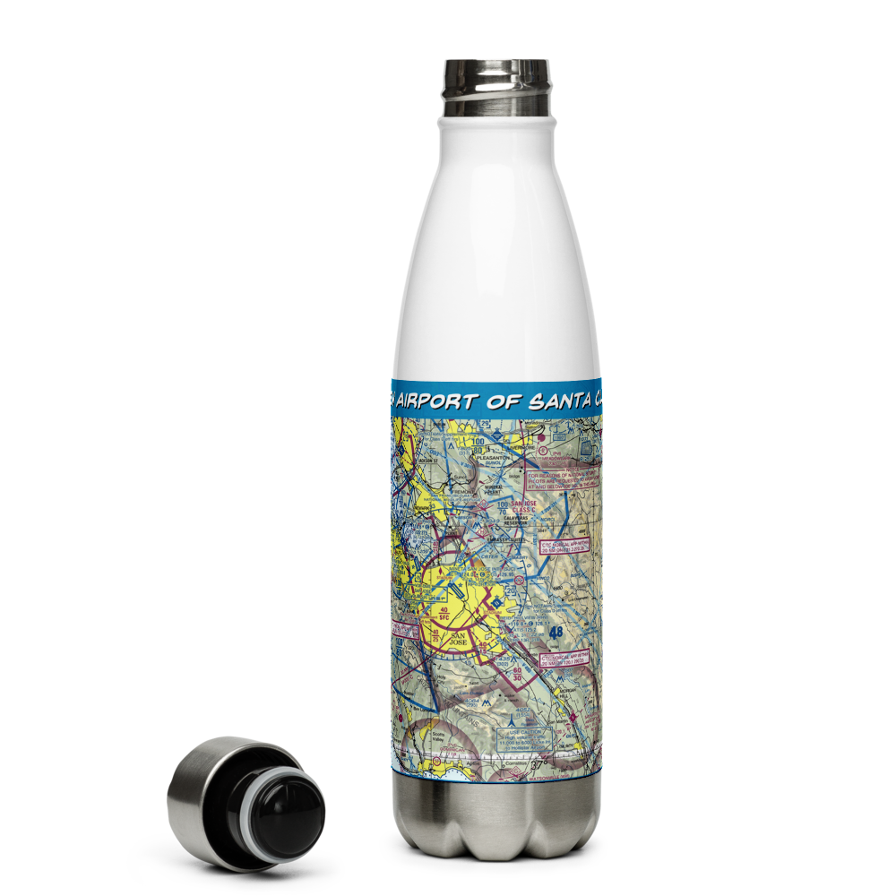 Reid-Hillview Airport of Santa Clara County (RHV) VFR Sectional Water Bottle 