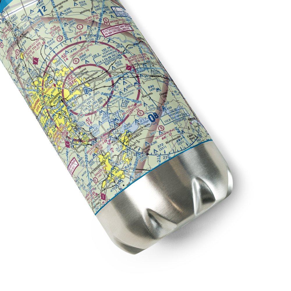 Richmond International Airport (RIC) VFR Sectional Water Bottle 