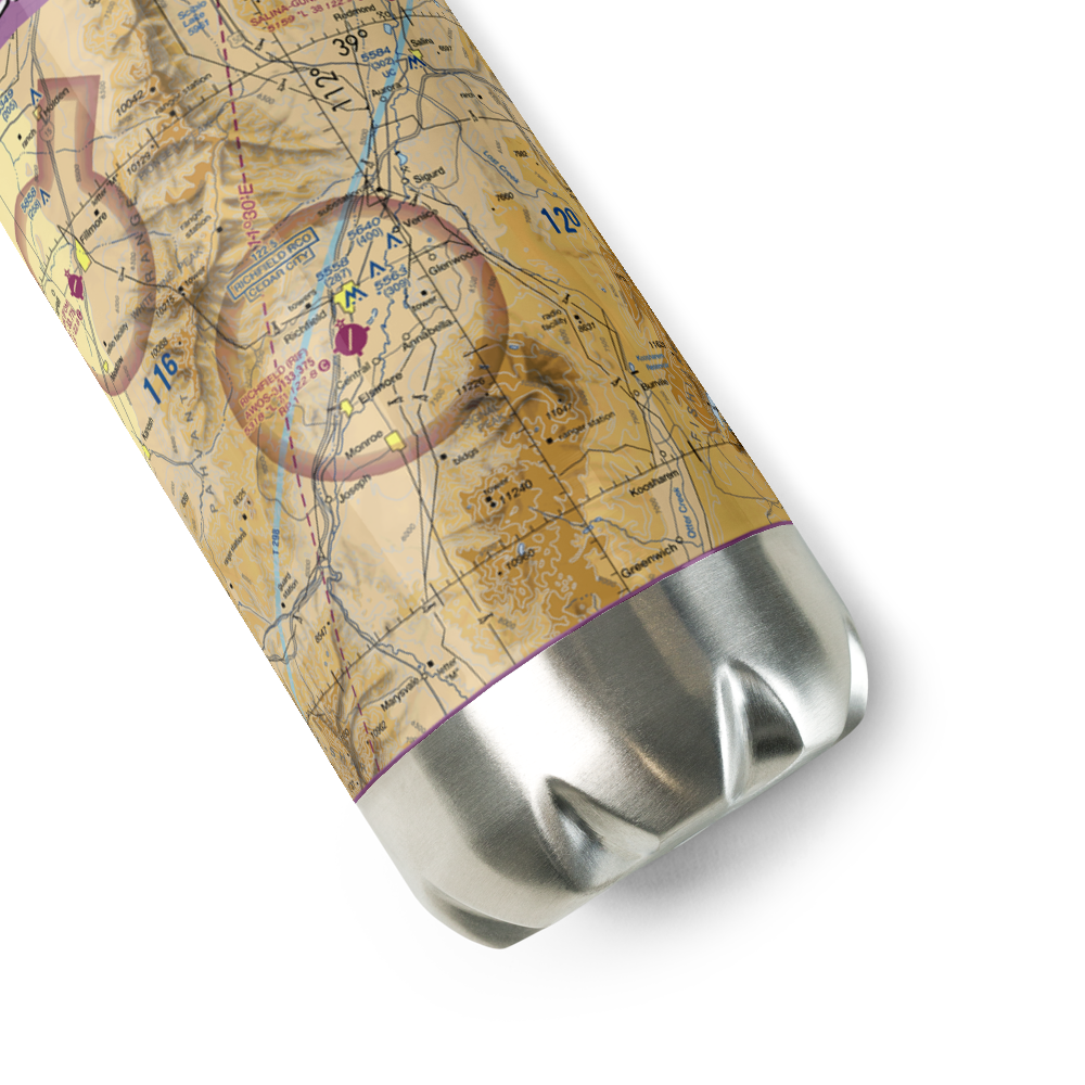 Richfield Municipal Airport (RIF) VFR Sectional Water Bottle 