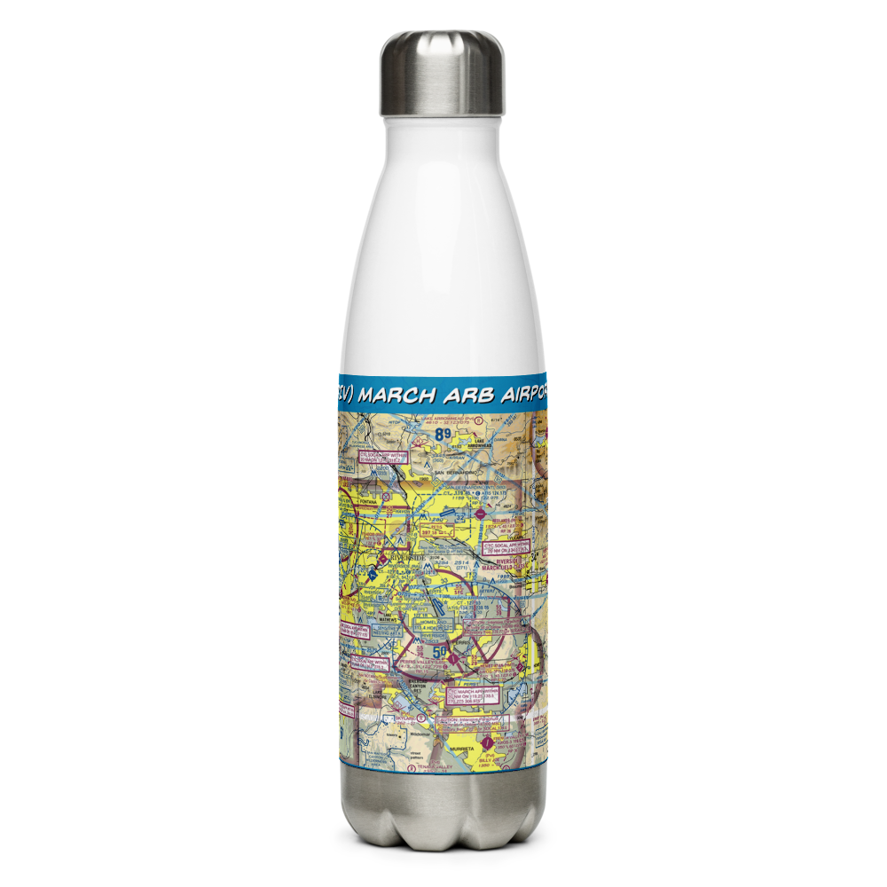 March ARB Airport (RIV) VFR Sectional Water Bottle 