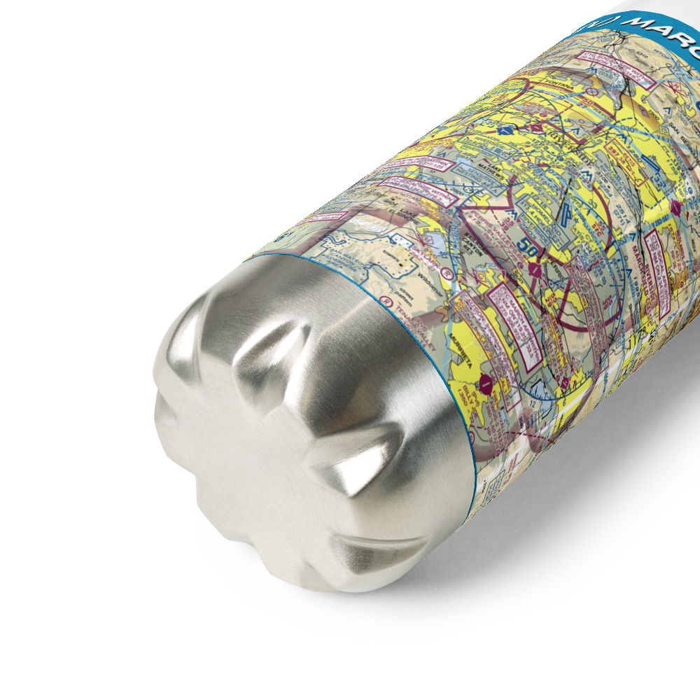 March ARB Airport (RIV) VFR Sectional Water Bottle 