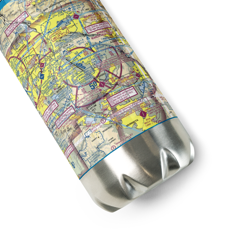 March ARB Airport (RIV) VFR Sectional Water Bottle 