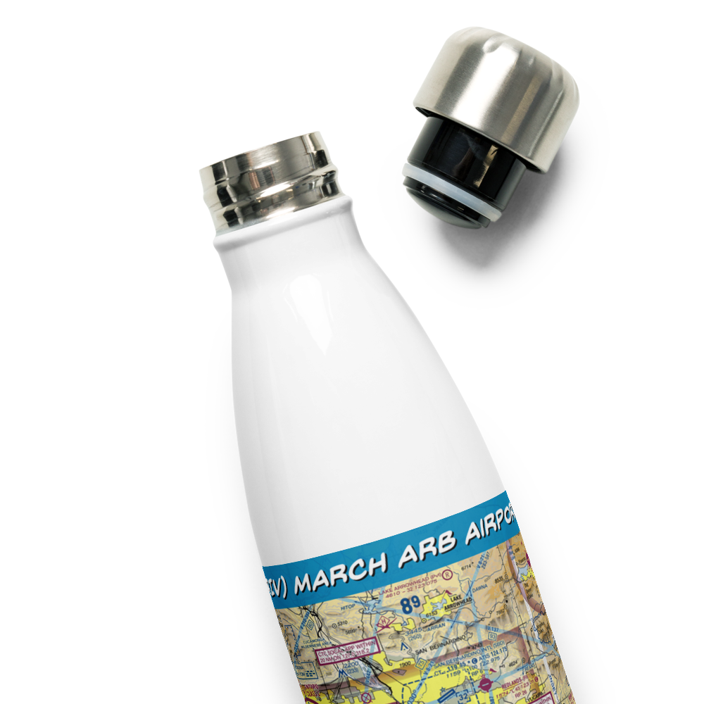March ARB Airport (RIV) VFR Sectional Water Bottle 