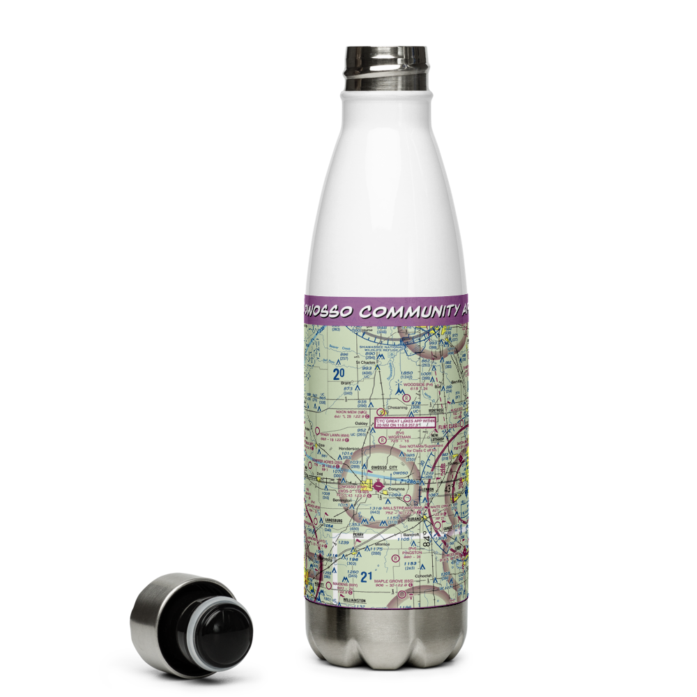 Owosso Community Airport (RNP) VFR Sectional Water Bottle 