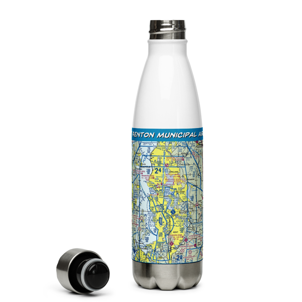 Renton Municipal Airport (RNT) VFR Sectional Water Bottle 