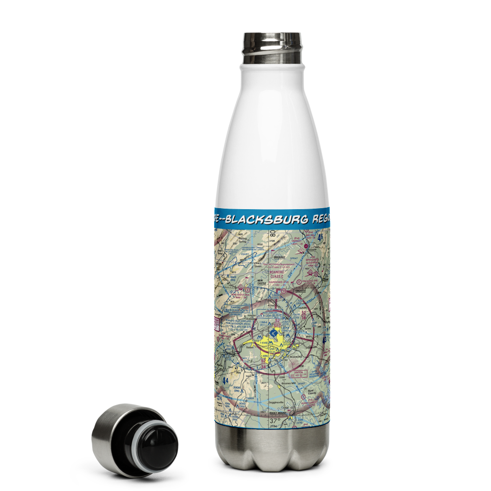 Roanoke–Blacksburg Regional Airport (ROA) VFR Sectional Water Bottle 