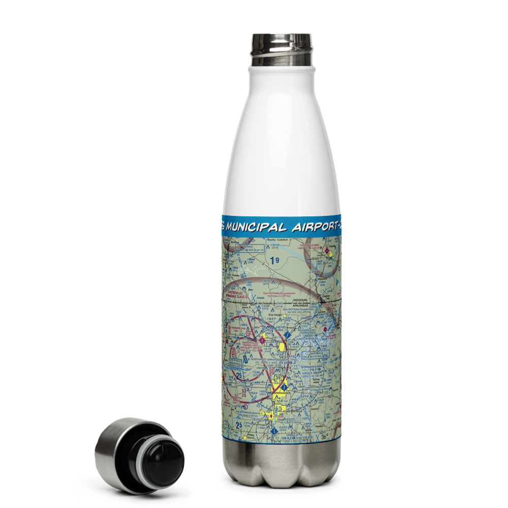 Rogers Municipal Airport-Carter Field (ROG) VFR Sectional Water Bottle 