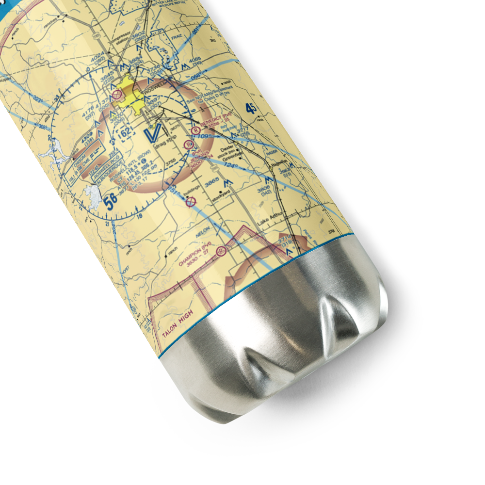Roswell International Air Center Airport (ROW) VFR Sectional Water Bottle 