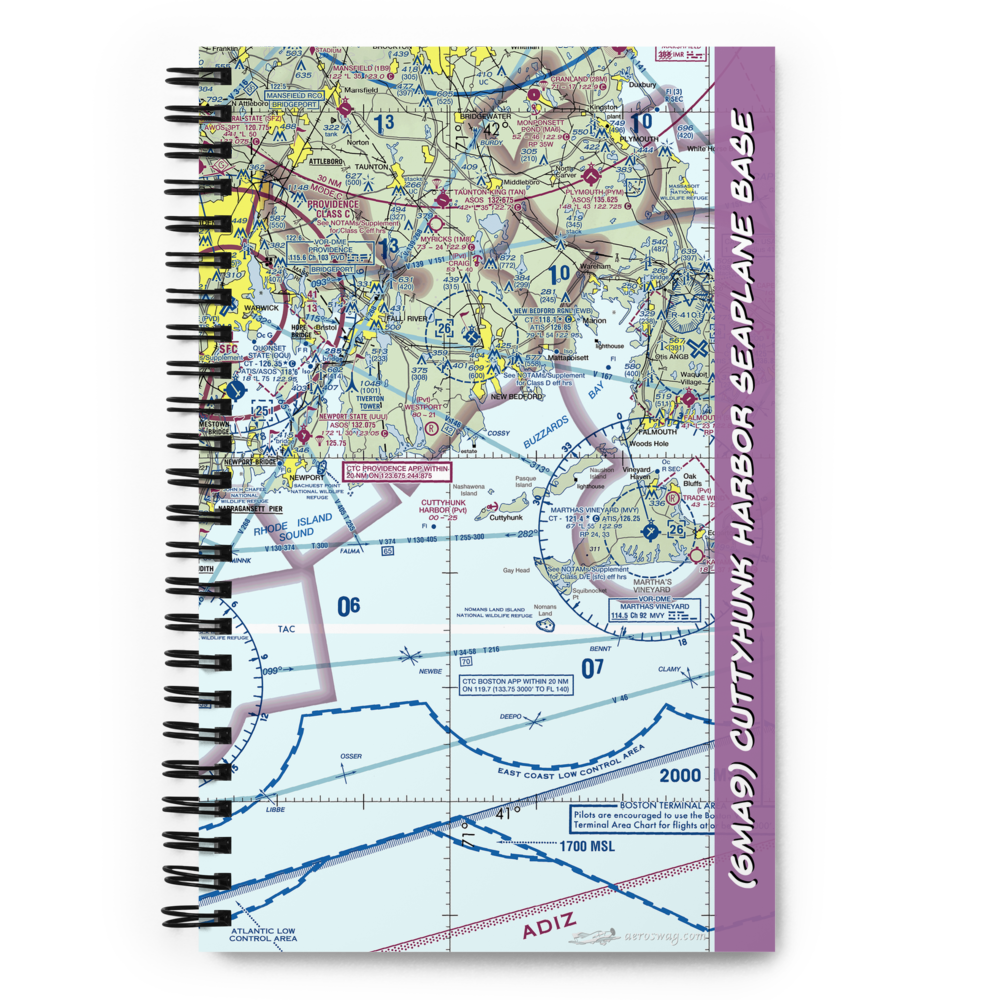 Cuttyhunk Harbor Seaplane Base (6MA9) VFR Sectional Notebook 