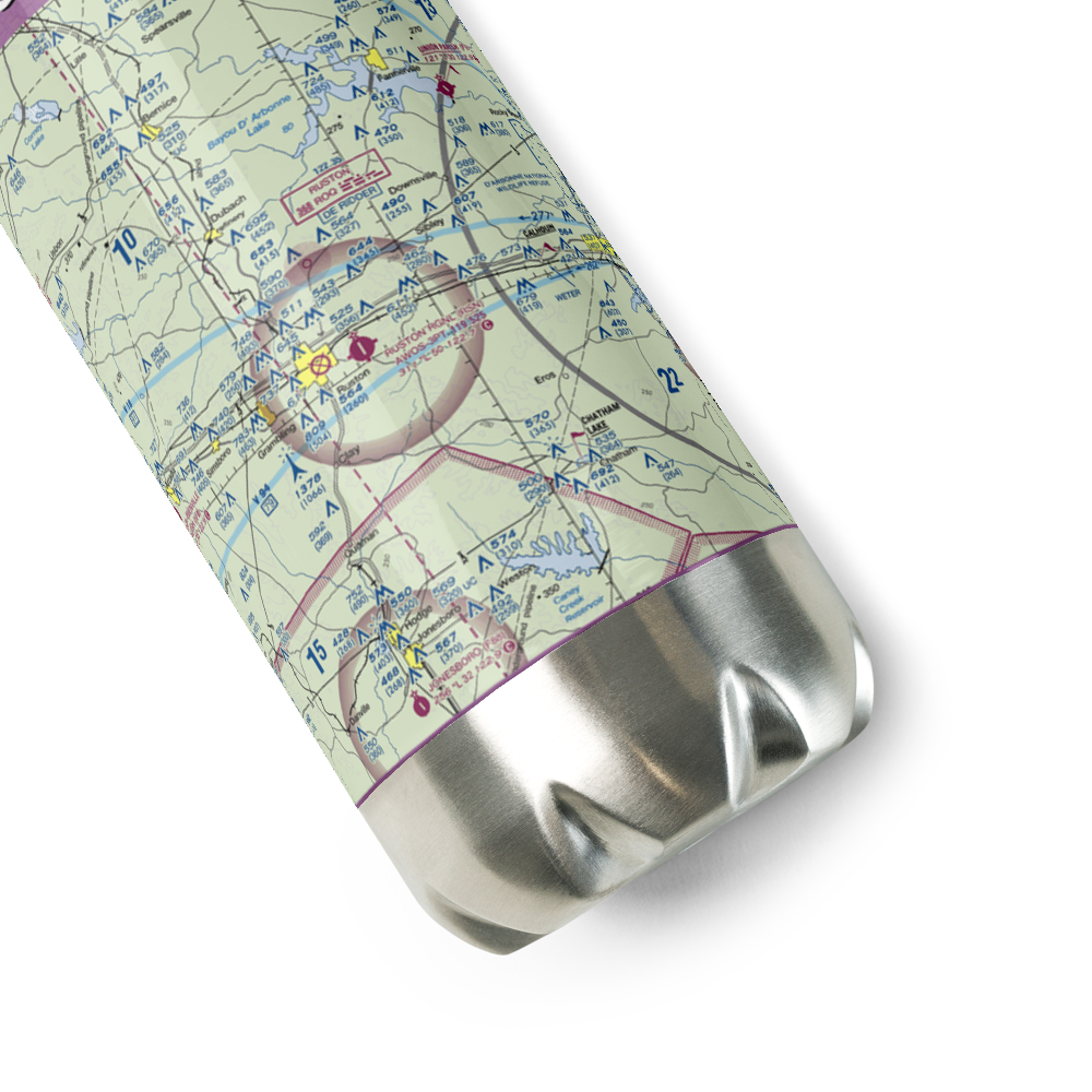 Ruston Regional Airport (RSN) VFR Sectional Water Bottle 