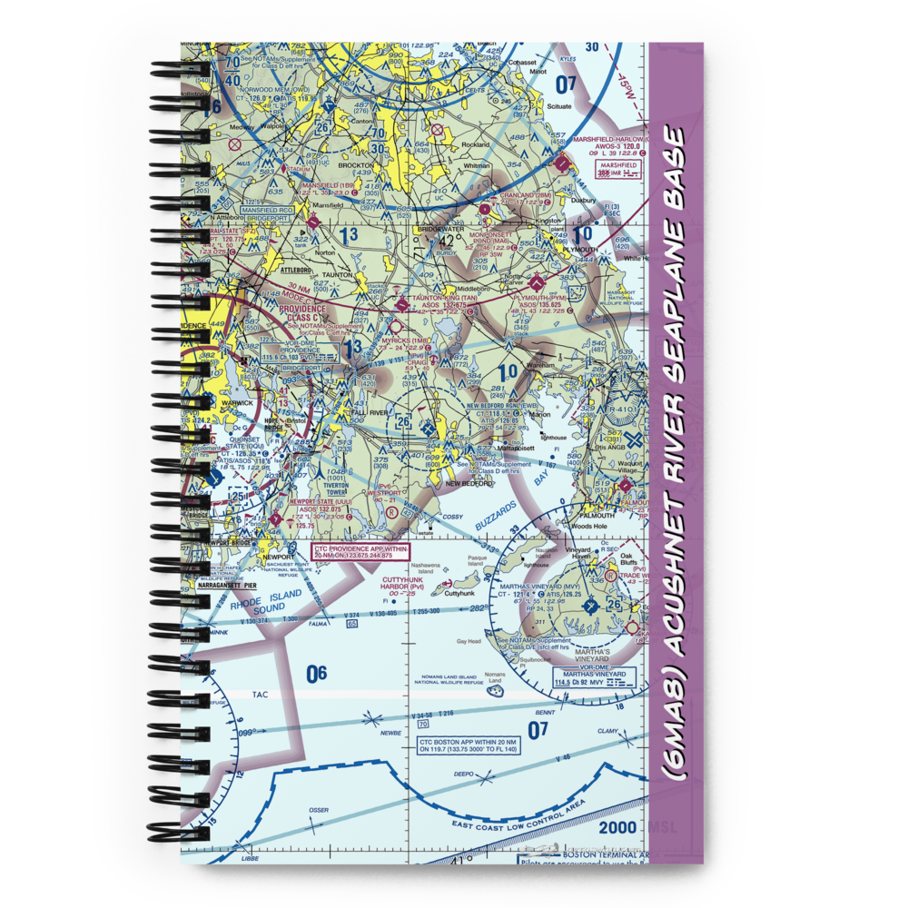 Acushnet River Seaplane Base (6MA8) VFR Sectional Notebook 