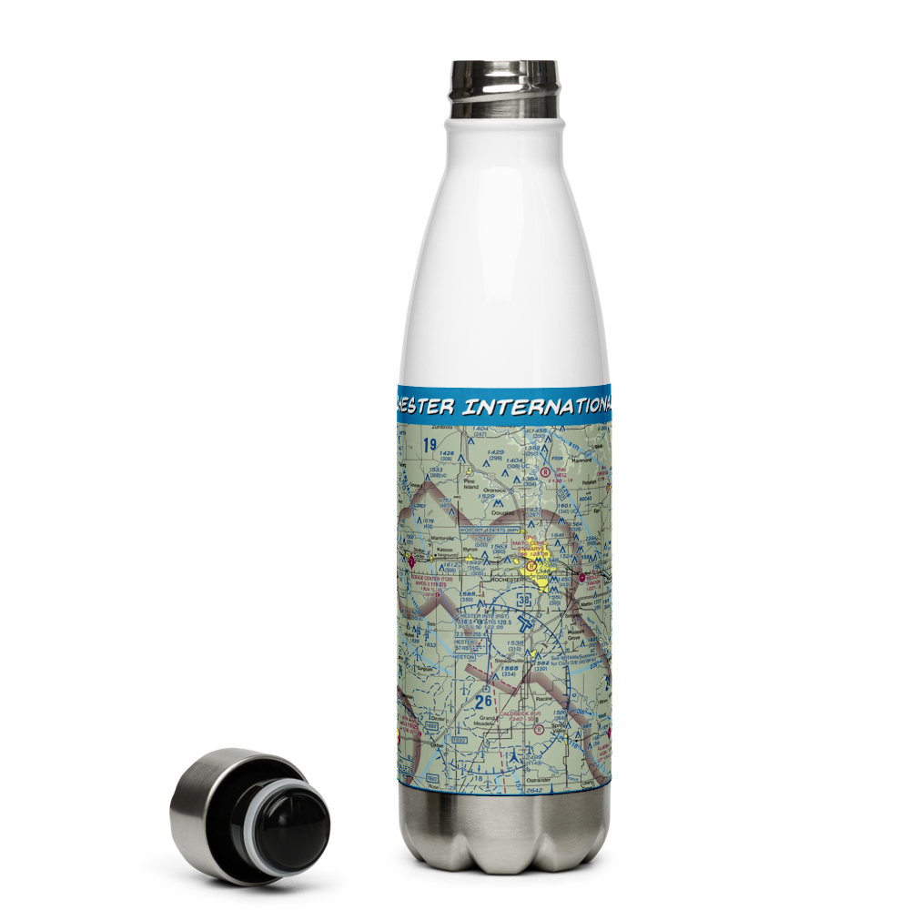 Rochester International Airport (RST) VFR Sectional Water Bottle 