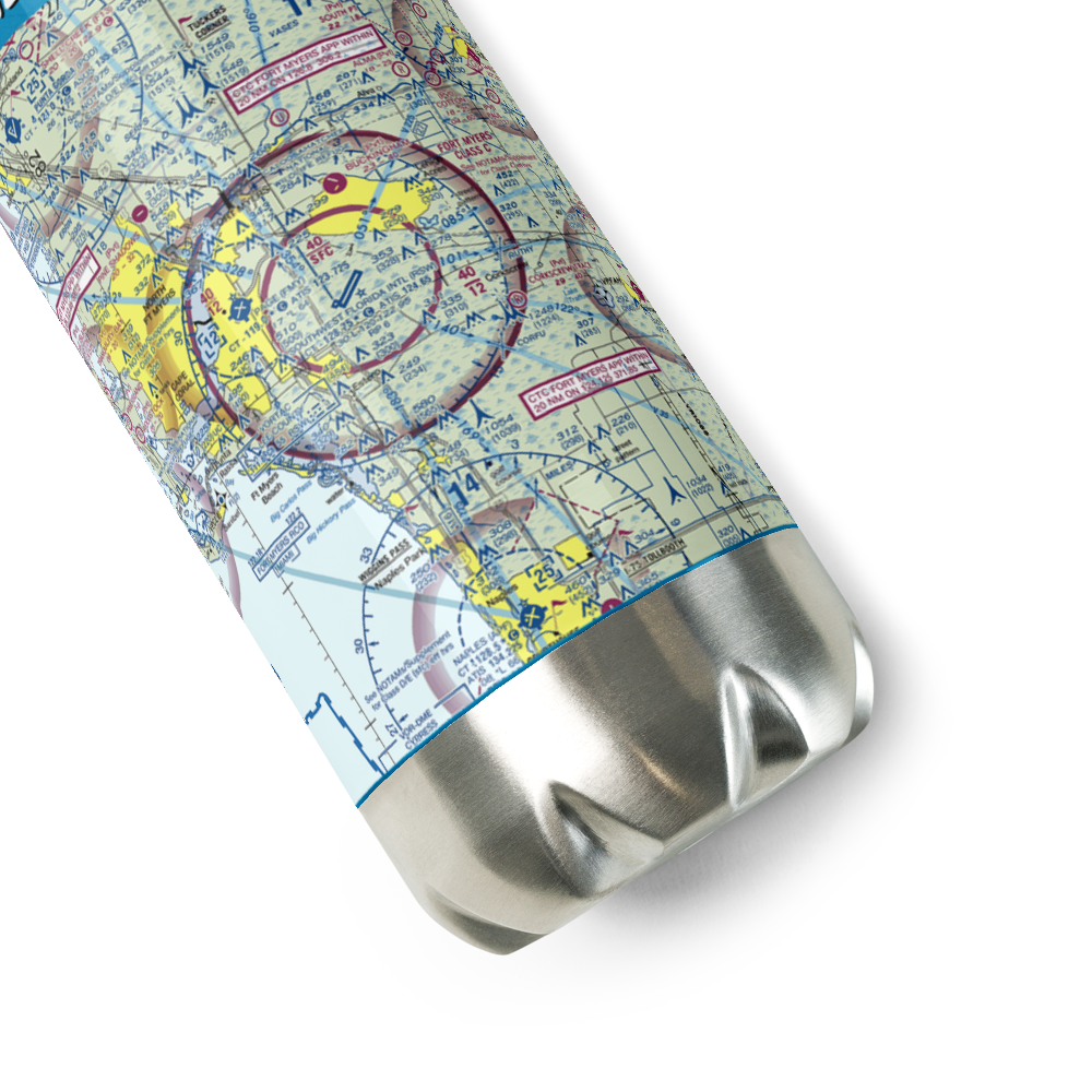 Southwest Florida International Airport (RSW) VFR Sectional Water Bottle 