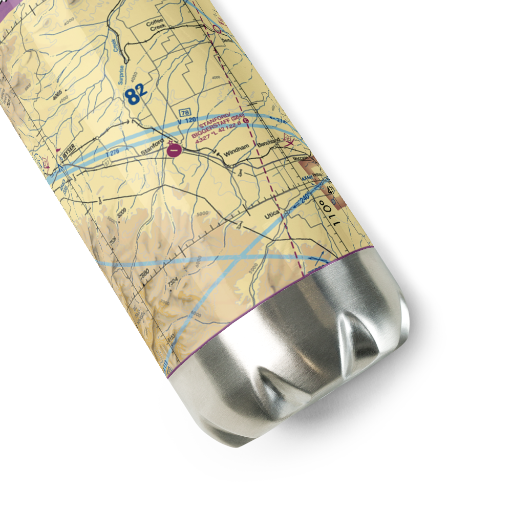 Stanford Airport/Biggerstaff Field (S64) VFR Sectional Water Bottle 