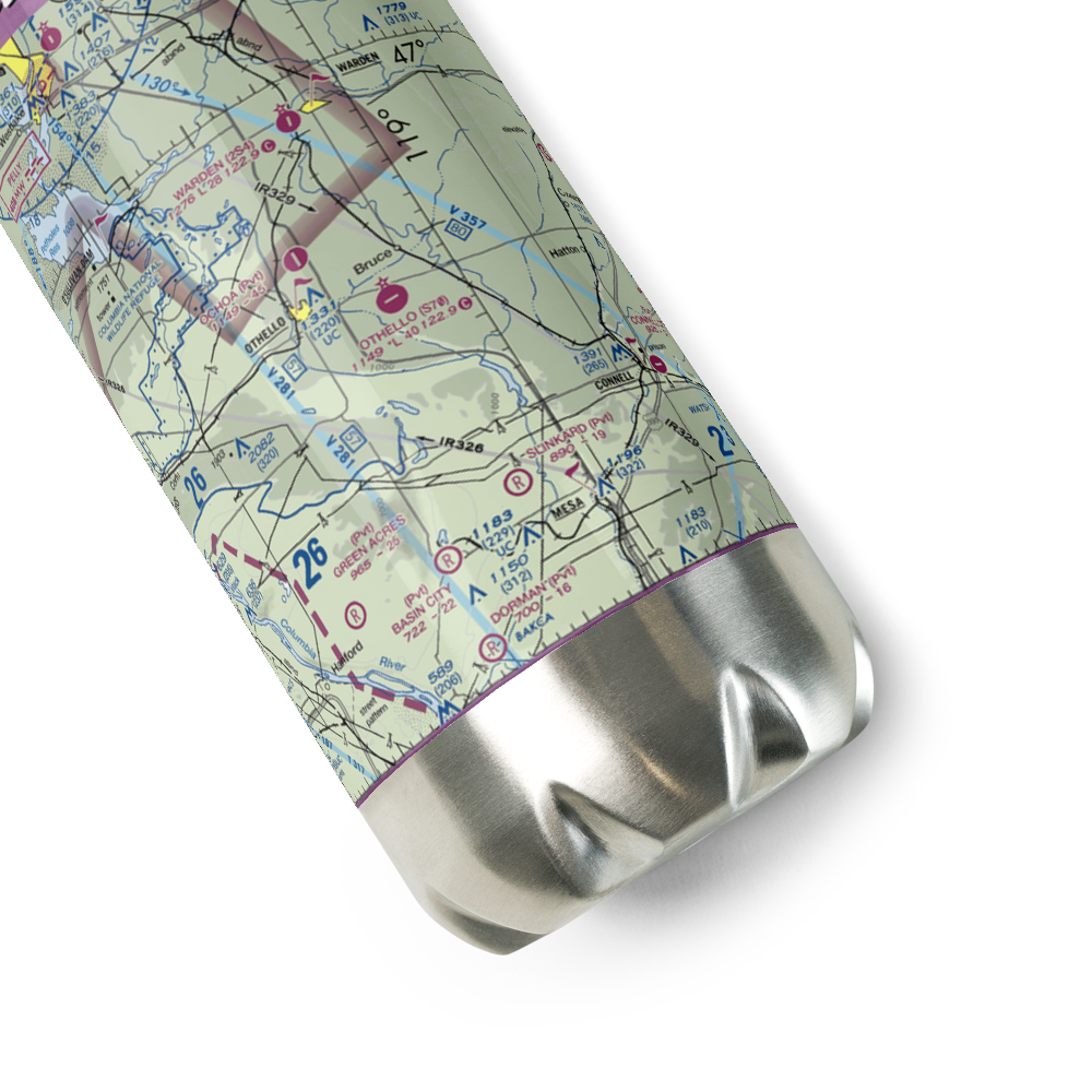 Othello Municipal Airport (S70) VFR Sectional Water Bottle 