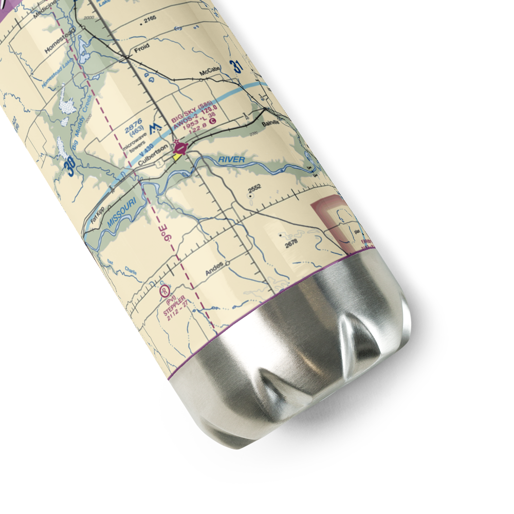 Big Sky Field (S85) VFR Sectional Water Bottle 