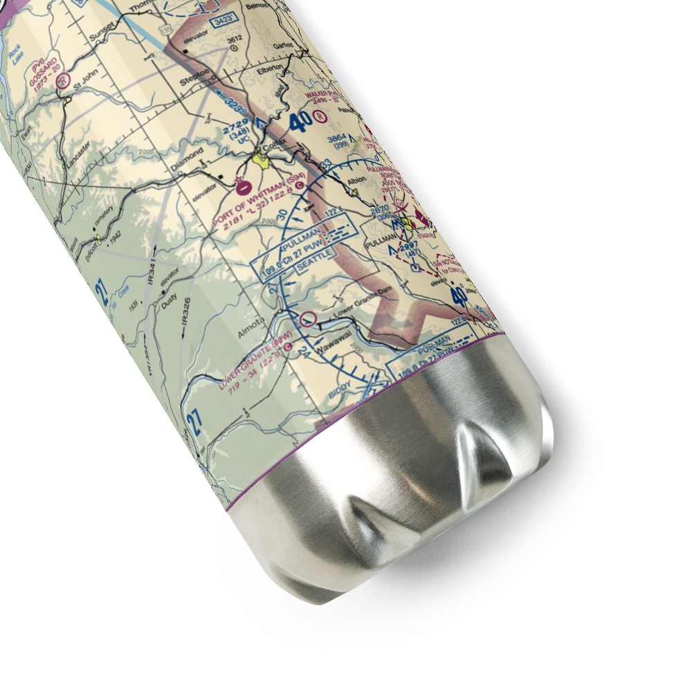 Port of Whitman Business Air Center Airport (S94) VFR Sectional Water Bottle 