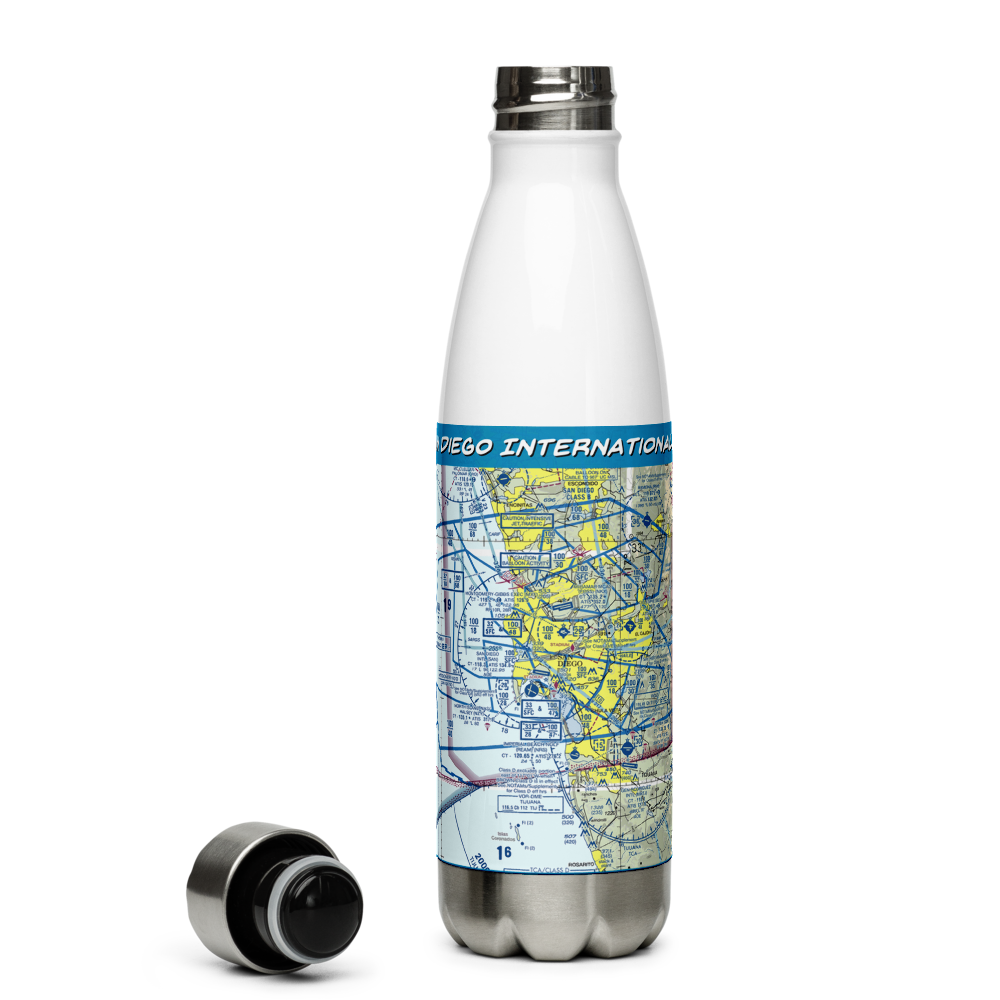 San Diego International Airport (SAN) VFR Sectional Water Bottle 